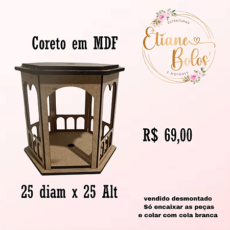Coreto MDF - 25 compr x 25 alt