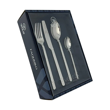 FAQUEIRO 16 PECAS DE ACO INOX VENEZA