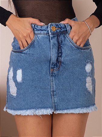 Saia Jeans Reciclado