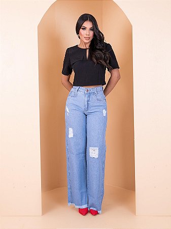 Calça Plus Size Wide Leg Lisa