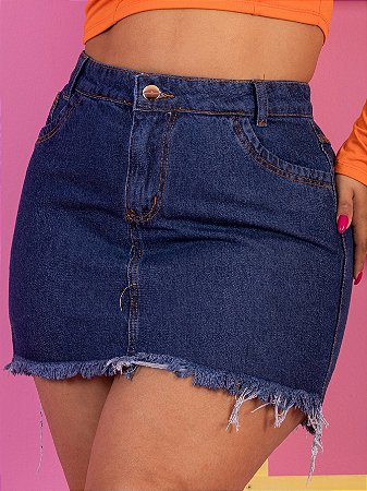 Saia Jeans B sica Plus Size