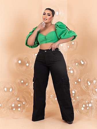 Calça Jeans Plus Size Wide Leg Cargo Best Size - E-commerce Multimarcas Plus  Size