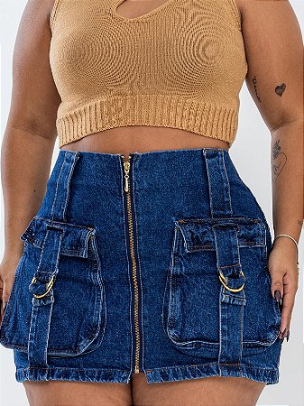 Saia Jeans Cargo Plus Size