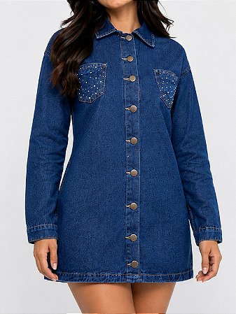 Max Jaqueta Jeans Strass