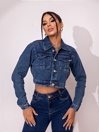 Jaqueta Jeans Lavagem Escura