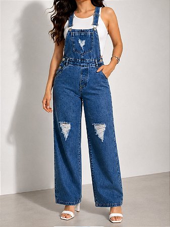 Macacão Wide Leg Jeans
