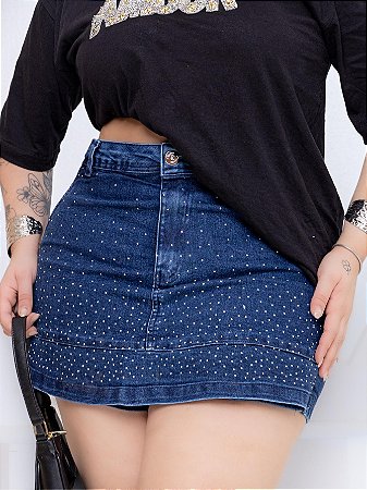 Short Saia Plus Size Strass