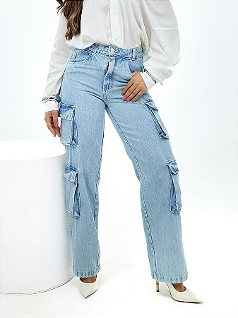 Calça Cargo Jeans