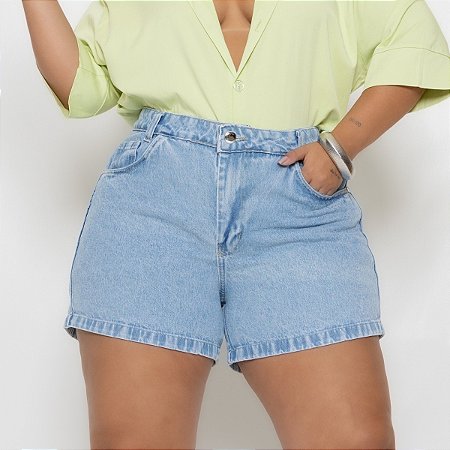 Short Jeans Plus Size Com Bordado