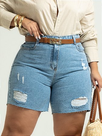 Short Bermuda Jeans Plus Size
