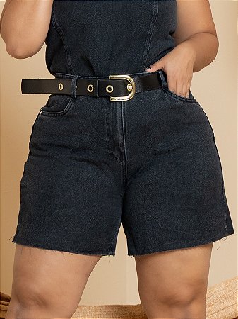Short Jeans Plus Size Bermuda Com Cinto