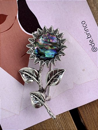 Broche Girassol Abalone