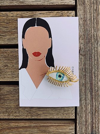 Broche Olhar dourado