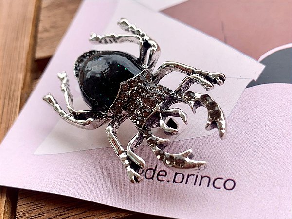 Broche Besouro Tigre - prateado