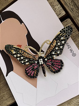 Broche Borboleta Verde G