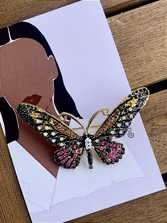 Broche Borboleta Verde G