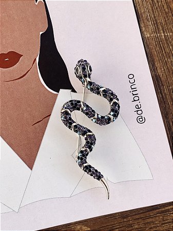 Broche Cobra Prateada Glow