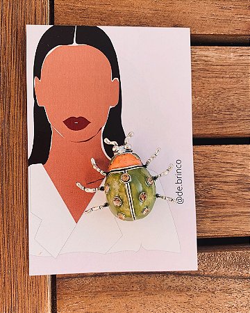 Broche Joaninha Verde