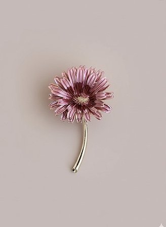 Broche / pingente Florir Rosa Vintage