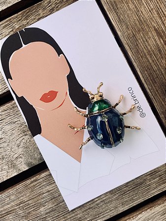 Broche Joaninha Azul