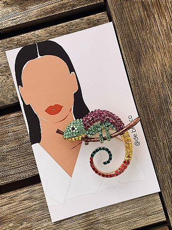 Broche Camaleão Espiral P