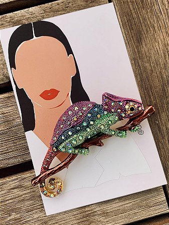 Broche Camaleão Roxo G