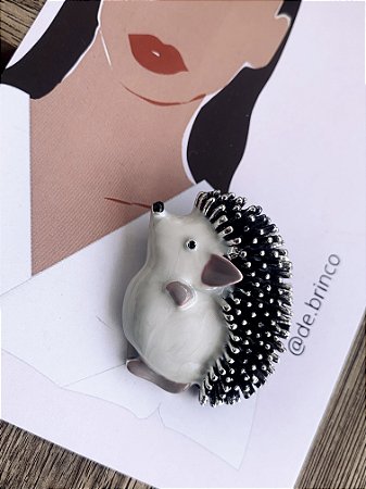 Broche Ouriço Prateado