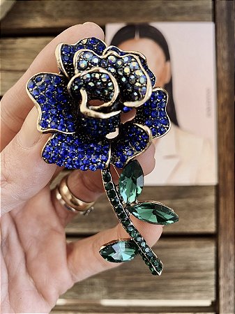 Broche/ pingente A Rosa - azul