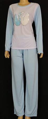 Modelagem Pijama Longo Feminino Adulto P-M-G