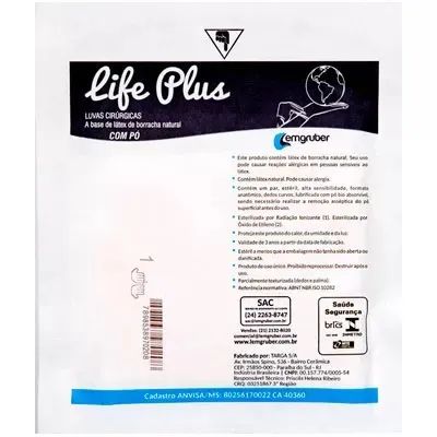 LUVA CIRÚRGICA LIFE PLUS  - ESTÉRIL 8,0