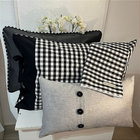 Kit 4 Peças – Capas e Rinzeiras Solteiro Chambre e Xadrez