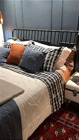 Jogo de Lençol Xadrez 230 Fios – 100% Algodão (Queen)