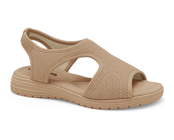 Sandalia Comfortflex Lycra Conforto Caqui