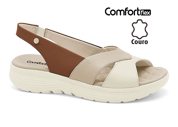 Sandalia Comfortflex Coconut SlingBack Couro
