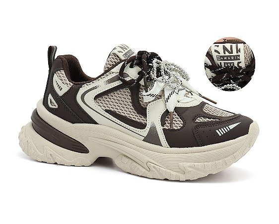 Tenis Estiloso Ramarim Marrom/Gelo