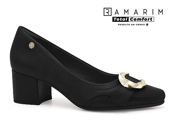 Sapato Scarpin Ramarim Couro Preto