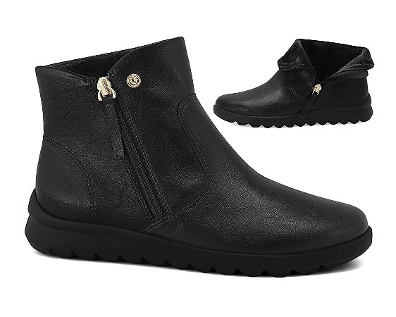 Bota Comfortflex Cano Curto Preto
