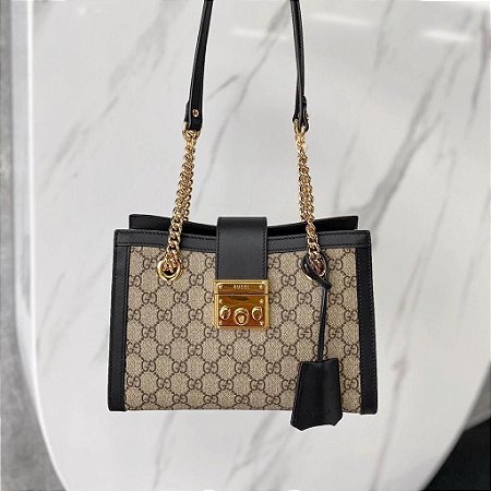 Bolsa Gucci Tiracolo Pequena GG Com Cadeado