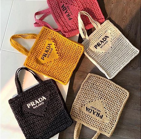 Bolsa Prada tote em crochê