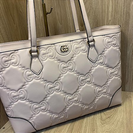 Bolsa Gucci GG Shopping Bag Leather Pink Sand