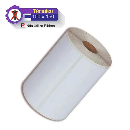 1 Rolo Etiquetas 100x150 Térmica Com Serrilhada