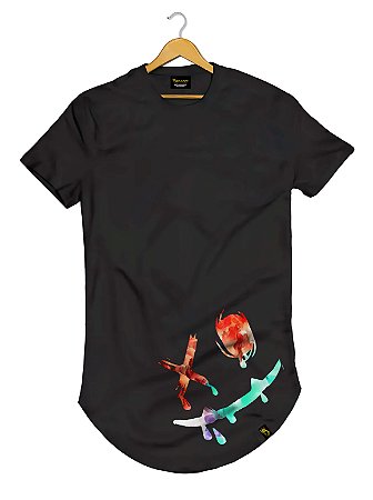 Camiseta Longline Algodão Marshmello Sorriso Ref 484