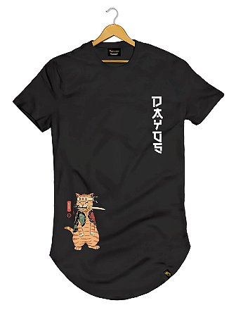 Camiseta Longline Algodão Dayos Cat Japan Ref 496