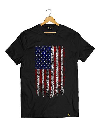 Camiseta Tradicional Algodão Bandeira USA Destroyd Ref 113