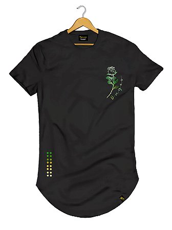 Camiseta Longline Algodão Colorful Flower Ref l09