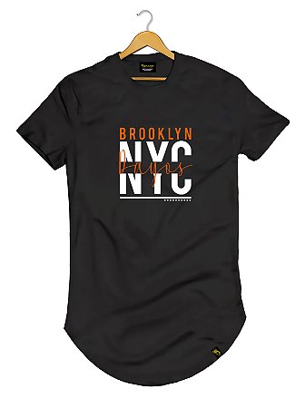 Camiseta Longline Algodão Brooklyn NYC Ref l23