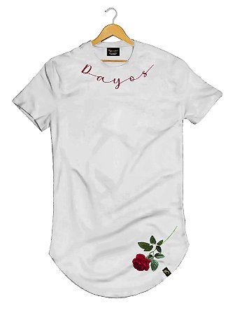 Camiseta Longline Algodão Rosa Caída Ref l39