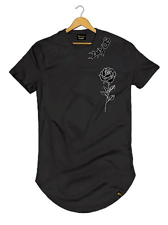 Camiseta Longline Algodão Simplo Rose Ref l41
