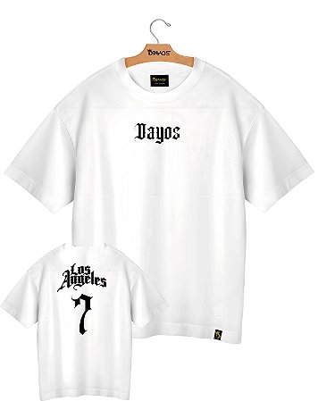 Camiseta Oversized Algodão Los Angels 7 Ref o08 - Dayos Clothing