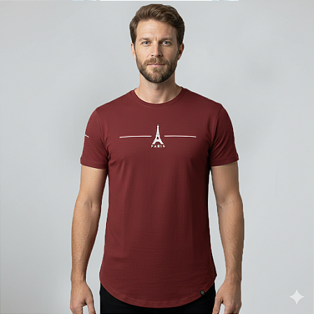 Camiseta Longline Algodão Torre Eiffel Ref l56